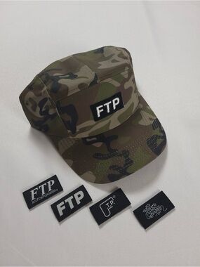 FTP Woodland Camo Removable Velcro Patches Logo Camp Hat Brand New Ready To Ship